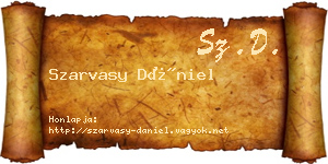 Szarvasy Dániel névjegykártya